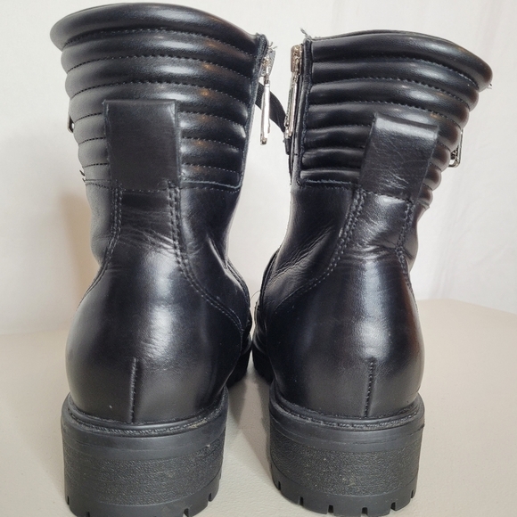 Blondo Mady Black Leather Waterproof Lace-Up Side Zip Combat Boots - Size 8 - Picture 6 of 16